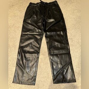 Black Faux Leather Pants